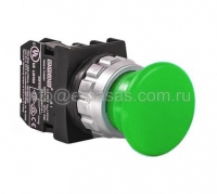 Кнопка типа Грибок зеленая, 1НО | код H100MY | EMAS