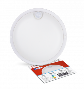 Светильник светодиодный герметичный СПП ИД-1065-КРУГ 10Вт 6500К 900Лм с инфракрасным датчиком IP65 140мм IN HOME | код 4690612044040 | IN HOME Светильник светодиодный герметичный СПП ИД-1065-КРУГ 10Вт 6500К 900Лм с инфракрасным датчиком IP65 140мм IN HOME | код 4690612044040 | IN HOME