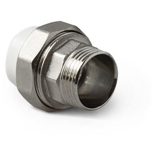 Соединение разборное 32 х 1 1/4' НР полипропиленовое PPR белое | код PA21019 | PRO AQUA