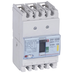 Автоматический выключатель DPX3 160 - магнитный расцепитель - 16 кА - 400 В~ - 3П - 25 А | код. 420711 | Legrand 