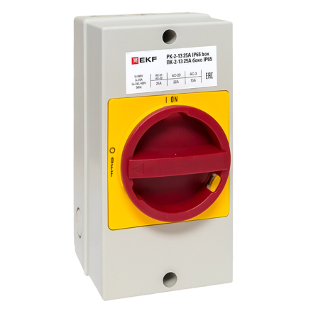 Переключатель кулачковый ПК-2-13 25А 3P ВКЛ-ВЫКЛ с блокировкой в боксе IP65 EKF PROxima | код pk-2k-13-25-a65 | EKF Переключатель кулачковый ПК-2-13 25А 3P ВКЛ-ВЫКЛ с блокировкой в боксе IP65 EKF PROxima | код pk-2k-13-25-a65 | EKF
