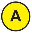 Знаки электробезопасности символ A d=20мм желтая HLT | код 081-26-028| HLT