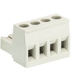 Розеточный разъем, угловой, на кабель, шаг 5,00 мм, 4 полюса, номинальное сечение: 2,5 мм кв., винтовая фиксация провода, 400V, 12А, без маркировки, цвет: серый, серия 8113 B OB | код 25.320.3453.0 | Wieland