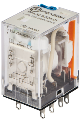 RP4.34.9.220.02 Промежуточное реле с нормированным коэффициентом срабатывания 0,65 Un 4 перекидных контакта 6А (= 220В DC) блокируемая кнопка проверки + светодиод + диод (A1+) | код RP434922002 | РЕЛЕОН RP4.34.9.220.02 Промежуточное реле с нормированным коэффициентом срабатывания 0,65 Un 4 перекидных контакта 6А (= 220В DC) блокируемая кнопка проверки + светодиод + диод (A1+) | код RP434922002 | РЕЛЕОН