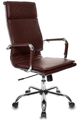 Кресло руководителя Бюрократ Ch-993 коричневый эко.кожа крестов. металл хром | код 664064 | БЮРОКРАТ Кресло руководителя Бюрократ Ch-993 коричневый эко.кожа крестов. металл хром | код 664064 | БЮРОКРАТ