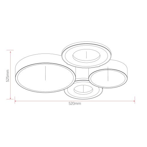 Светильник потолочный светодиодныйс пультом LED 87Вт 3000-6000К 6161-701 Aliona Rivoli | код Б0066451 | Rivoli