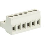 Розеточный разъем, угловой, на кабель, шаг 5,08 мм, 6 полюсов, номинальное сечение: 2,5 мм кв., винтовая фиксация провода, 400V, 12А, без маркировки, цвет: серый, серия 8213 B | код 25.340.3653.0 | Wieland