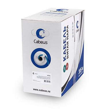 Cabeus UTP-4P-Cat.5e-SOLID-LSZH-BL Кабель витая пара UTP (U/UTP), категория 5e, 4 пары (24 AWG), одножильный, синий, LSZH, нг(А)-HF, (305 м), системная гарантия 25 лет. | код 9777c | Cabeus Cabeus UTP-4P-Cat.5e-SOLID-LSZH-BL Кабель витая пара UTP (U/UTP), категория 5e, 4 пары (24 AWG), одножильный, синий, LSZH, нг(А)-HF, (305 м), системная гарантия 25 лет. | код 9777c | Cabeus