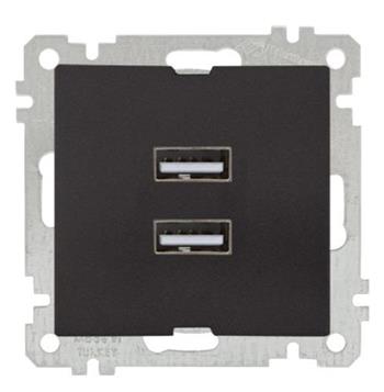 21 - Розетка 2xUSB Type A, черный мат | код 2100-449-0184 | Mutlusan 21 - Розетка 2xUSB Type A, черный мат | код 2100-449-0184 | Mutlusan