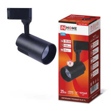 Светильник трековый светодиодный TR-07-TL 25Вт 6500К 2500Лм IP40 24 градуса черный серии TOP-LINE IN HOME | код 4690612040165 | IN HOME Светильник трековый светодиодный TR-07-TL 25Вт 6500К 2500Лм IP40 24 градуса черный серии TOP-LINE IN HOME | код 4690612040165 | IN HOME