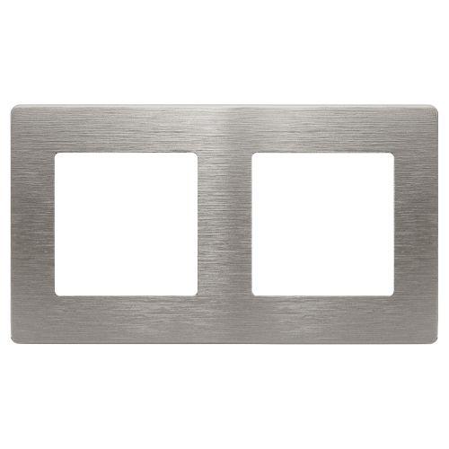 Рамка для розеток и выключателей Серия 12 12-5102-16 на 2 поста, Сатин, титан | код Б0065747 | ЭРА