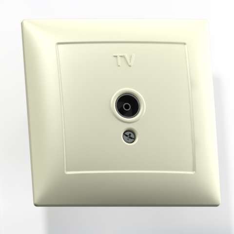 СЕЛЕНА Розетка телевизионная РТВ1-0-3 скрытая слоновая кость | код 8150 | Кунцево-Электро