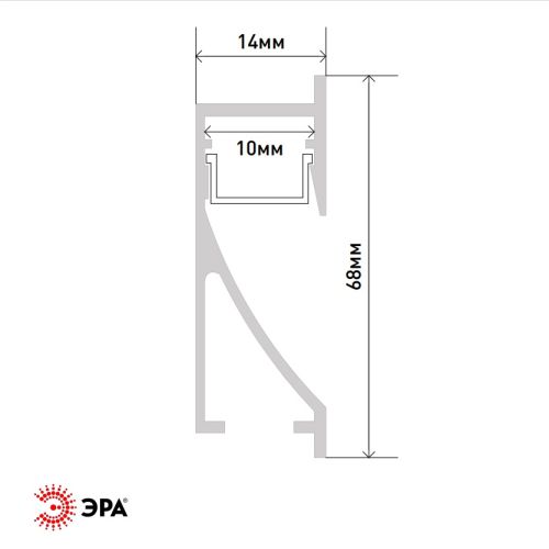 Комплект с врезным анодированным профилем 6814 68х14мм 2м | код Б0062863 | ЭРА