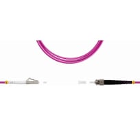 Патч-корд оптический LANMASTER, симплексный, LC/PC-ST/PC, OM4, LSZH, 3.0 м | код LAN-LC-ST/OM4-3.0 | LANMASTER