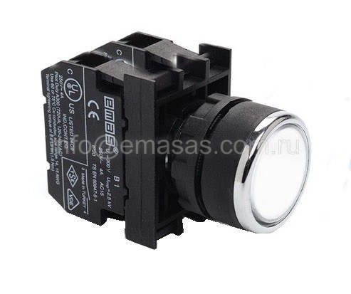 B102DB Кнопка нажимная круглая белая (1НО+1НЗ) | код B102DB | EMAS B102DB Кнопка нажимная круглая белая (1НО+1НЗ) | код B102DB | EMAS