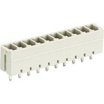 Вилочный разъем, вертикальный, на плату, шаг 3,81 мм, 10 полюсов, фиксация на плате пайкой, 250V, 8А, без маркировки, цвет: серый, серия 8813 S G | код 25.626.1053.0 | Wieland
