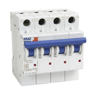 Выключатель автоматический модульный OptiDin BM63-4L6-DC-УХЛ3 (Новый) | код 338118 | КЭАЗ Выключатель автоматический модульный OptiDin BM63-4L6-DC-УХЛ3 (Новый) | код 338118 | КЭАЗ