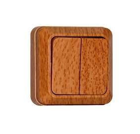 Выключатель Олимп двухклавишный бук | код 7946727 | Universal Выключатель Олимп двухклавишный бук | код 7946727 | Universal