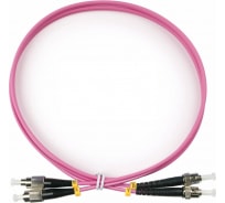 Патч-корд оптический LANMASTER, дуплексный, FC/PC-ST/PC, OM4, LSZH, 7.0 м | код LAN-2FC-2ST/OM4-7.0 | LANMASTER