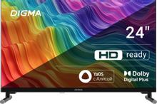Телевизор LED Digma 24 DM-LED24SBB32 Яндекс.ТВ Frameless Metal черный/черный HD 60Hz DVB-T DVB-T2 DVB-C DVB-S DVB-S2 USB WiFi Smart TV | код 2017764 | DIGMA