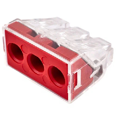 Клемма соединительная 3-контактная (6шт) Elеctrodeel. Диапазон сечений 2,5-6,0 мм2. Номинальный ток/напряжение: 41А/400В. Упаковка: блистер. | код ED 773-173-b6 | Electrodeel