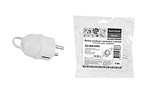 Вилка угловая с ушком с/з белая 16А 250В серии Народная | код SQ1806-0405 | TDM НАРОДНЫЙ