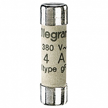 Промышленный цилиндрический предохранитель - тип gG - 8,5x31,5 мм² - без индикатора - 4 A |  код. 012304 |  Legrand