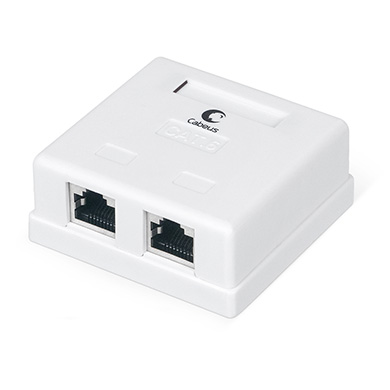 Cabeus WS-8P8C-Cat.6-SH-2 Розетка компьютерная RJ-45(8P8C), категория 6, экранированная, двойная, внешняя, Dual IDC | код 7989c | Cabeus Cabeus WS-8P8C-Cat.6-SH-2 Розетка компьютерная RJ-45(8P8C), категория 6, экранированная, двойная, внешняя, Dual IDC | код 7989c | Cabeus