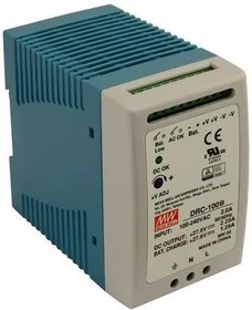 Источник питания AC-DC с функцией UPS, 100Вт, вход 90...264В АС/127...370В DC, выход 1: 27.6В/0…3.5 (2.25 ном.) А, выход зарядного устройства 27.6В/1.25А, изоляция 3000В АС, в корпусе 55х90х100мм, -30...+70С | код DRC-100B | MeanWell Источник питания AC-DC с функцией UPS, 100Вт, вход 90...264В АС/127...370В DC, выход 1: 27.6В/0…3.5 (2.25 ном.) А, выход зарядного устройства 27.6В/1.25А, изоляция 3000В АС, в корпусе 55х90х100мм, -30...+70С | код DRC-100B | MeanWell