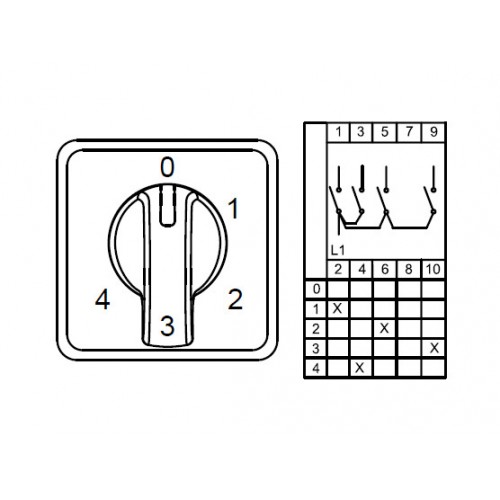 800 264, CS032109M, Многоступенчатые переключатели - 1 полюс, 0-4 32 A 60градус. | код 0.0.0.8.00264 | KLEMSAN 800 264, CS032109M, Многоступенчатые переключатели - 1 полюс, 0-4 32 A 60градус. | код 0.0.0.8.00264 | KLEMSAN