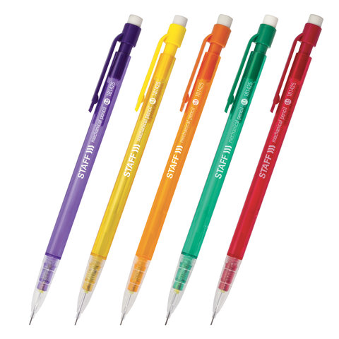 Карандаш механический STAFF ЭКОНОМ, корпус тонированный ассорти, ластик, 0,5 мм, 181425 | код 181425 | STAFF Карандаш механический STAFF ЭКОНОМ, корпус тонированный ассорти, ластик, 0,5 мм, 181425 | код 181425 | STAFF