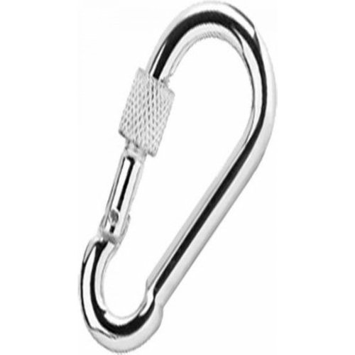 Карабин DIN 5299D 7мм с фиксатором оцинкованный | код DIN5299D-7 | Крепдил