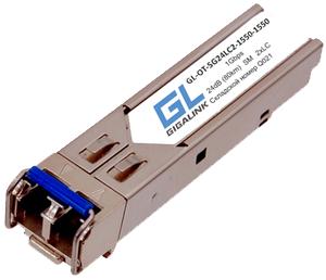Модуль GIGALINK SFP, 1Гбит/c, два волокна SM, 2xLC, 1550 нм, 24 дБ (до 80 км) -40C | код GL-OT-SG24LC2-1550-1550-I | GIGALINK