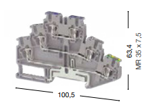 311 660, Пружинная клемма серии SRD 2,5-NFT (Бежевый) | код 0.0.0.3.11660 | KLEMSAN