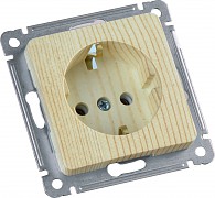 Розетка Мастер С/У 1м, с ЗК, механизм, сосна | код РС16-411-02 | HEGEL