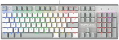 Клавиатура A4Tech Fstyler FS100 Neon механическая серый/белый USB for gamer LED (FS100) | код 2000253 | A4TECH Клавиатура A4Tech Fstyler FS100 Neon механическая серый/белый USB for gamer LED (FS100) | код 2000253 | A4TECH