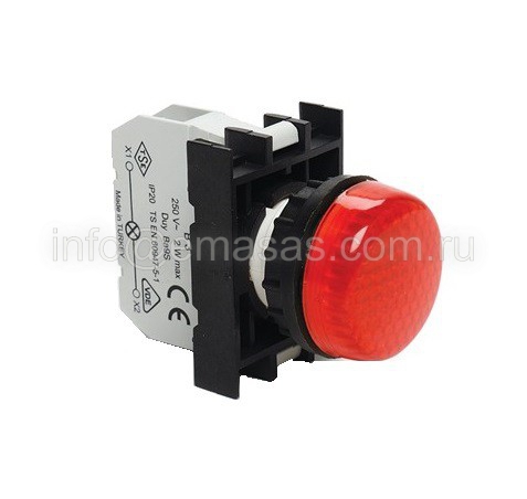 B060XK Арматура сигнальная красная со светодиодом 12-30 В перем. и пост. тока | код B060XK | EMAS B060XK Арматура сигнальная красная со светодиодом 12-30 В перем. и пост. тока | код B060XK | EMAS