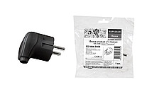 Вилка угловая с/з черная 16А 250В серии Народная | код SQ1806-0408 | TDM НАРОДНЫЙ