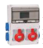 Корпус промышленного щита с розетками (2x3P+N+T 32A/380V + 2x2P 16A), пластик | код CP6033 | CETINKAYA PANO