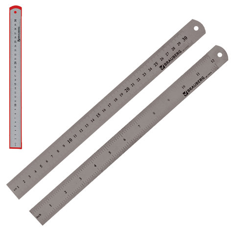 Линейка металлическая 30 см, BRAUBERG, европодвес, 210381 | код 210381 | BRAUBERG Линейка металлическая 30 см, BRAUBERG, европодвес, 210381 | код 210381 | BRAUBERG