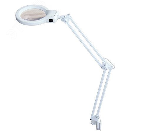 Светильник светодиодный Леда С20 LED 8 Вт на струбцине с увеличительной линзой 2D | код 1271739 | Трансвит