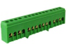 Шина PE земля в корп изол на DIN-рейку ШНИ-6*9-7-К-Зеленый HLT | код 081-03-21 | HLT