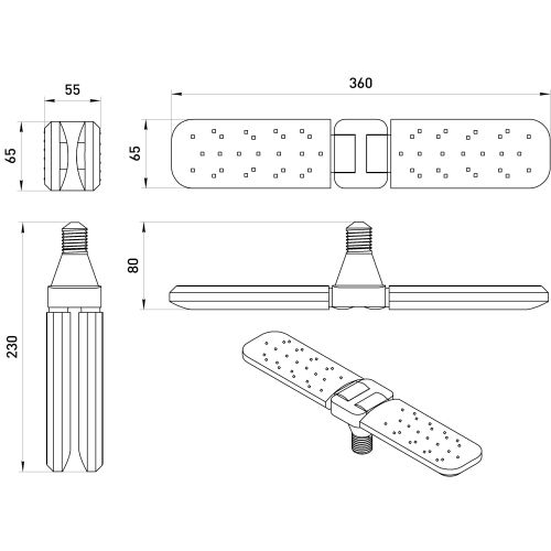Фитолампа для растений светодиодная GREEN LINE ФИТО-20W-PL-E27-GR 2-х лепестковая красно-синего спектра 24 Вт Е27 | код Б0064517 | ЭРА фото 5 Фитолампа для растений светодиодная GREEN LINE ФИТО-20W-PL-E27-GR 2-х лепестковая красно-синего спектра 24 Вт Е27 | код Б0064517 | ЭРА фото 5