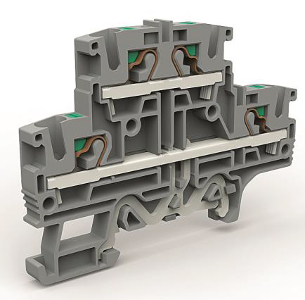 Двухуровневая клемма 4 кв.мм с заземлением в нижнем ярусе | код ZEFD420GR | DKC Двухуровневая клемма 4 кв.мм с заземлением в нижнем ярусе | код ZEFD420GR | DKC