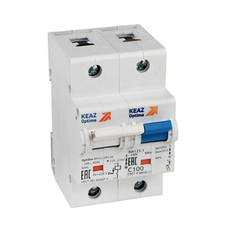 Выключатель автоматический модульный с независимым расцепителем OptiDin BM125-1C100-НР-8ln-УХЛ3 | код 336363 | КЭАЗ Выключатель автоматический модульный с независимым расцепителем OptiDin BM125-1C100-НР-8ln-УХЛ3 | код 336363 | КЭАЗ