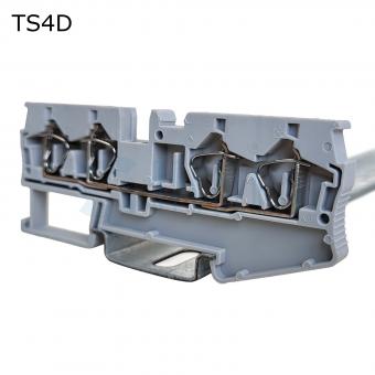 Клемма пружинная проходная 4 контакта 4 мм2, серая | код TS4D | ПРОВЕНТО Клемма пружинная проходная 4 контакта 4 мм2, серая | код TS4D | ПРОВЕНТО