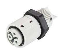 Розеточный разъем в панель М16, IP68(69k), 3 полюса, цвет: серый, номинальные характеристики: 250V 16A, серия gesis RST MINI | код 46.031.5053.0 | Wieland
