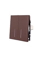 ZIMA Выключатель 2-ой с подсветкой шоколад безвинтовой зажим/клемма LEZARD | код 704-7388-112QC | LEZARD