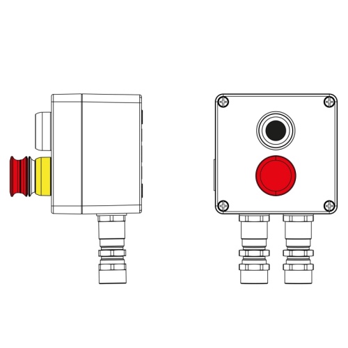 Взрывозащищенный пост управления из алюминия CPE-A-12-(1xP1B(11)-1xP3E(11))-2xKA2MHK(C)1Ex d e IIC Т5 Gb / Ex tb IIIC T95°C Db IP66 | код 2201.121.22.11C | DKC