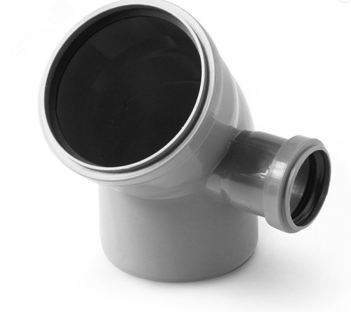 Отвод с выходом правый (полипропилен) 110x50/45град. | код 10010545R | PRO AQUA